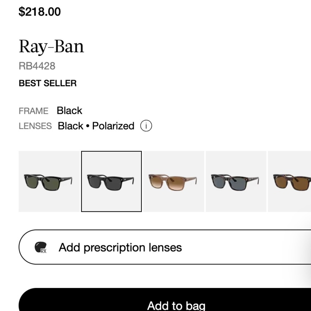 Ray Ban Black RB4428 Polarized - Picture 8 of 8